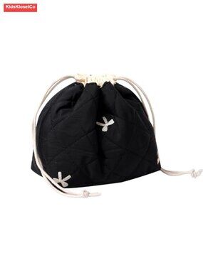 Quilted Cotton Drawstring Makeup Bag Travel Toiletry Organizer Cute Cosmetic